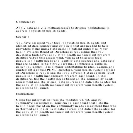 CompetencyApply data analytic methodologies to diverse popul.docx