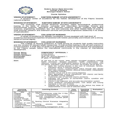 Competency appraisal 1 and 2 (complete)