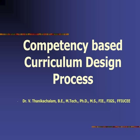 Competency based curriculum in technical and vocational edn. | PPT
