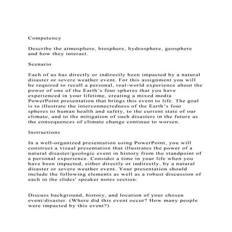 CompetencyDescribe the atmosphere, biosphere, hydrosphere, g.docx