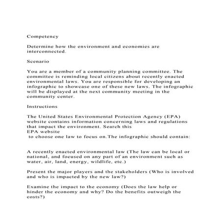 CompetencyDetermine how the environment and economies are in.docx