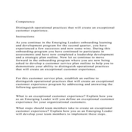CompetencyDistinguish operational practices that will create.docx