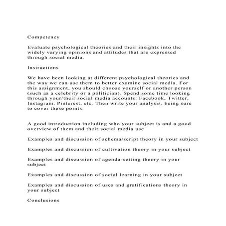 CompetencyEvaluate psychological theories and their insights.docx