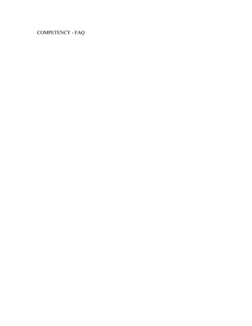 Competency faq