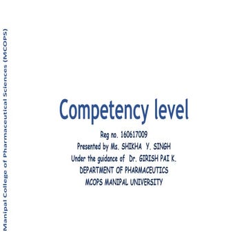 Competency level in pharmaceutical industries
