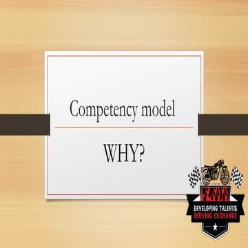 Competency model - why?