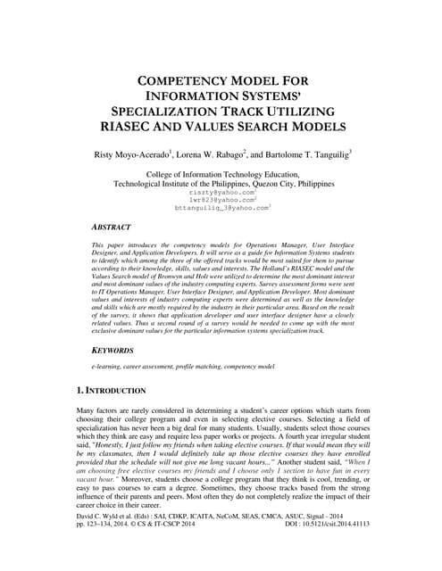 Competency model for