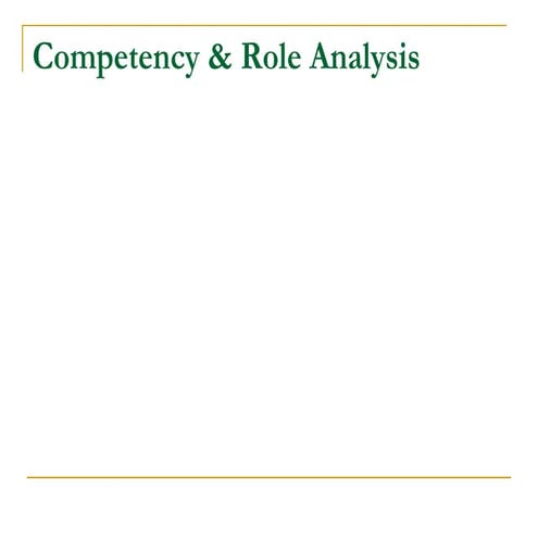 Competency & Role Analysis