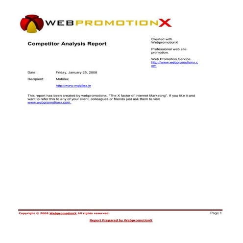 SEO Competitive Analysis - Sample Report | DOCX