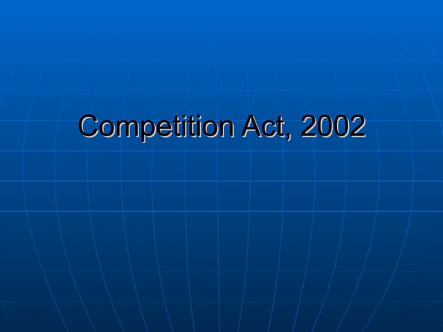 Competition Act, 2002