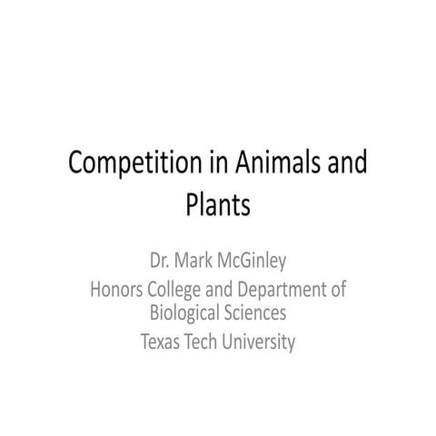Competition in animals and plants