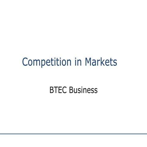 Competition In Markets
