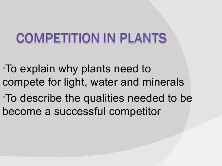 Competition In Plants