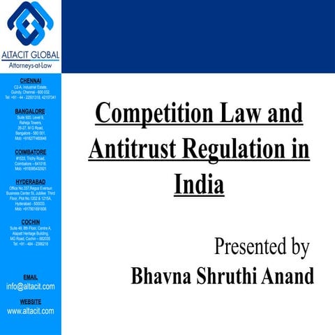 Competition Law and Anti-Trust Regulations