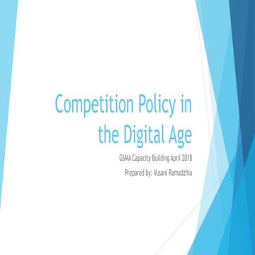 Competition Policy in the Digital Age