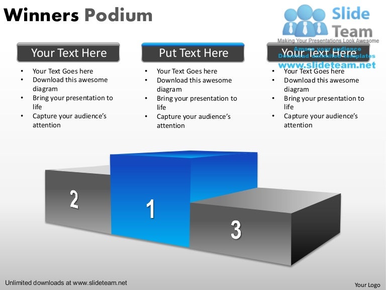 Competitions winners podium 3 levels power point slides and ppt diagr…