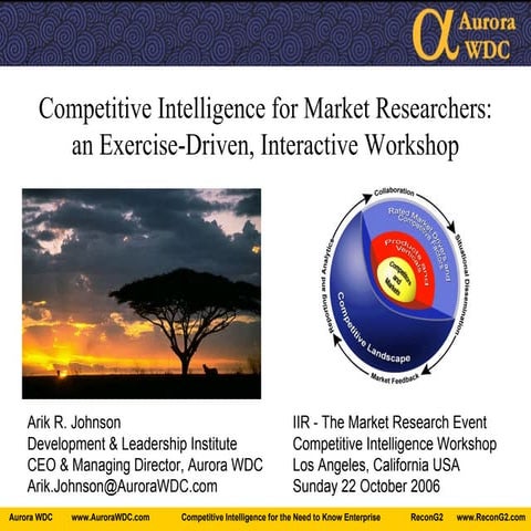 Competitive Intelligence for Market Researchers: an Exercise-Driven, Interact...