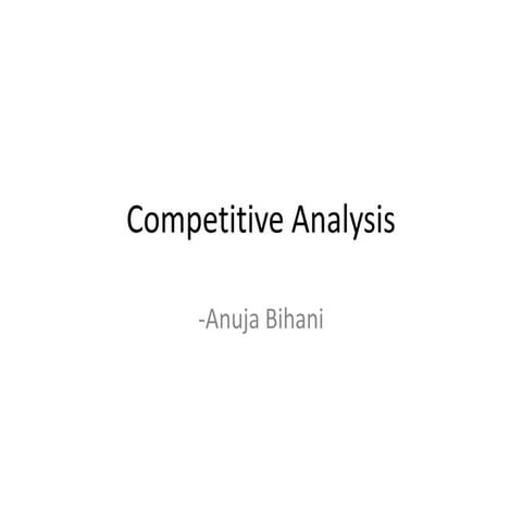 Competitive analysis