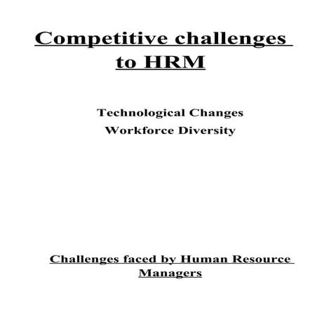 Competitive challenges to hrm