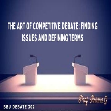 Mastering Competitive Debate: Identifying Issues and Defining Terms for ...