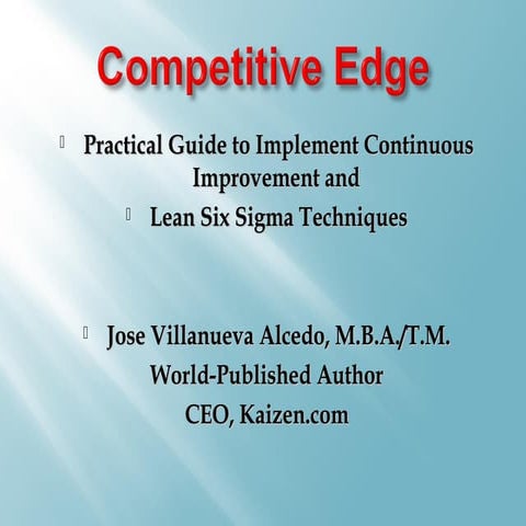 Competitive Edge   Practical Guide to Implement Continuous Improvement