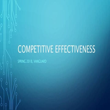 Competitive effectiveness, spring 2018 vanguard