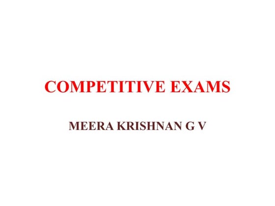 Competitive tests | PPTX