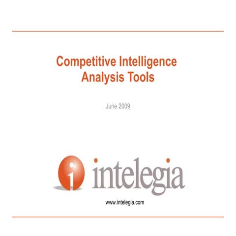 Competitive Intelligence Analysis Tools For Economic Developmemt