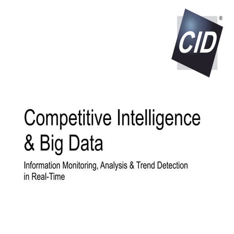 Competitive Intelligence & Big Data