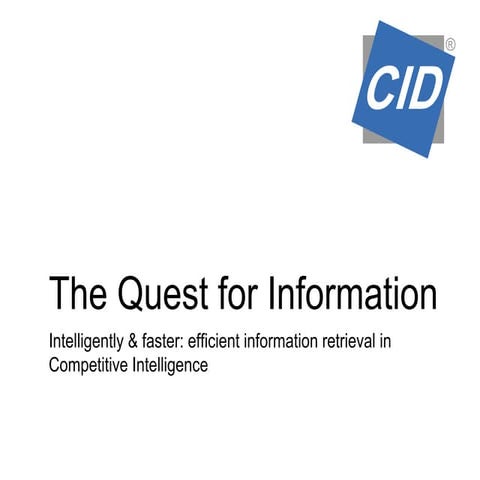 Competitive Intelligence and Big Data