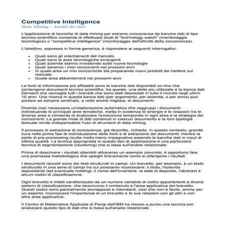 Competitive intelligence overview
