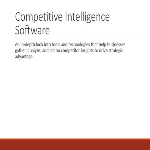 Competitive Intelligence Software: Know about the Best Software! | PPTX