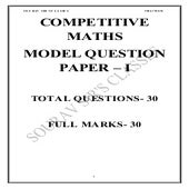 Competitive Mathematics Model Question Paper || Sourav Sir's Classes | PDF