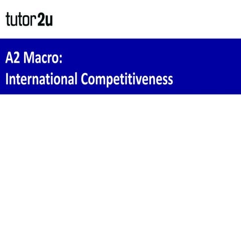 Economics of International Competitiveness