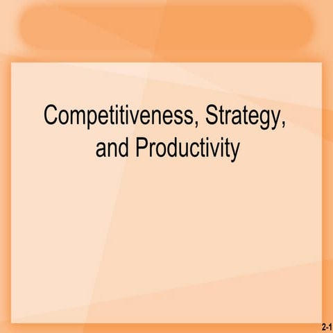 Competitiveness, strategy and productivity | PPT