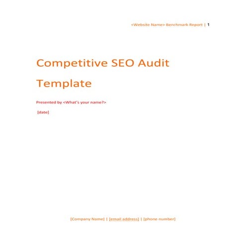 Competitive SEO Audit Template