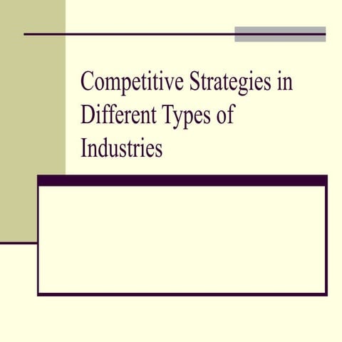 Competitive strategies in different types of industries