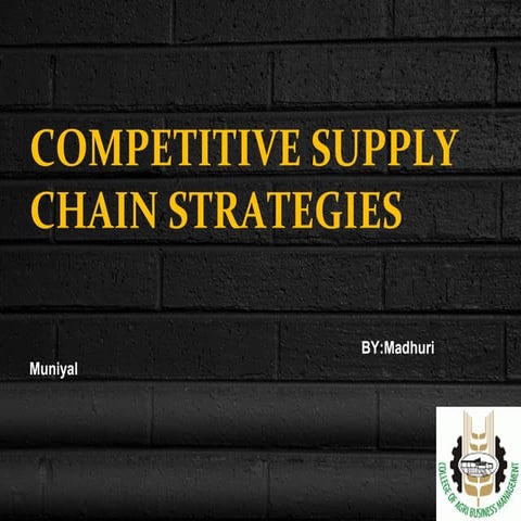Competitive supply chain strategies  lsm