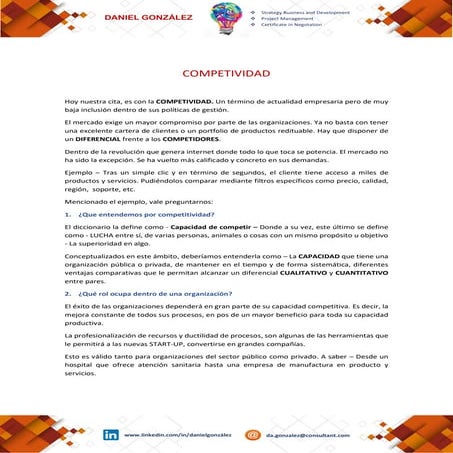 Competitividad en las Organizaciones