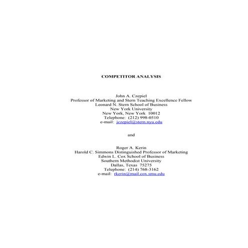 Competitor analysis | PDF
