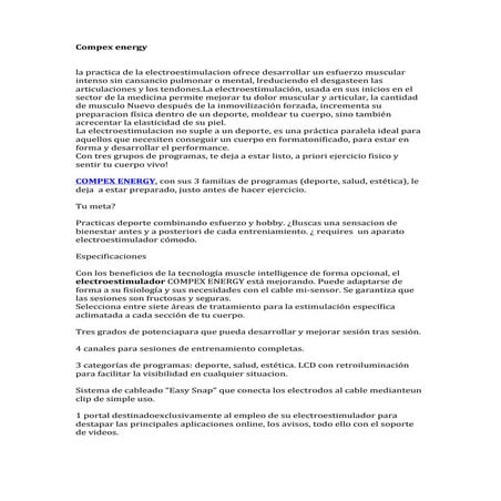 CATÁLOGO GENERAL COMPEX 2015 (Electroestimuladores) | PDF