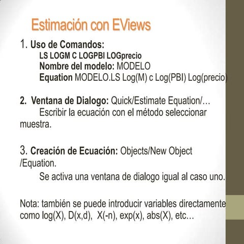 Compilacion econometria con Eviews
