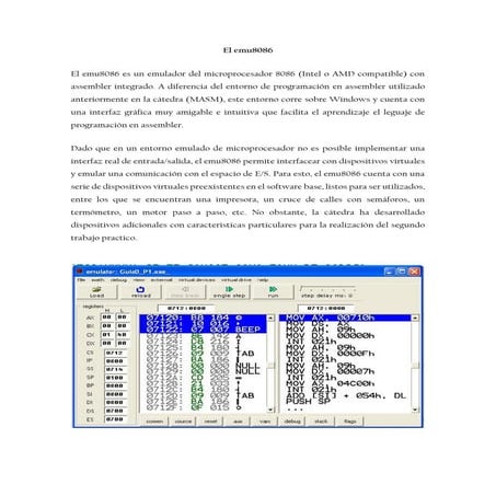 Emulador de ensamblador EMU8086.