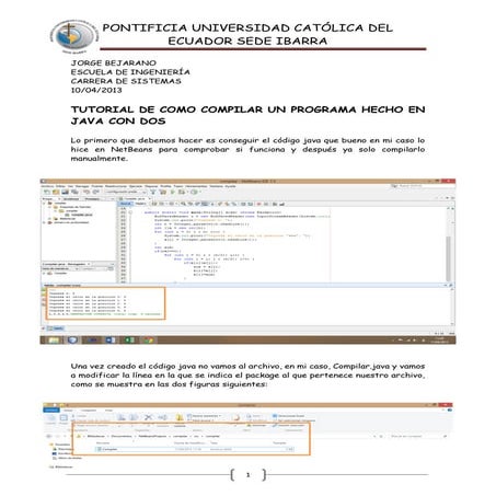 Compilar un programa hecho en java en DOS | PDF