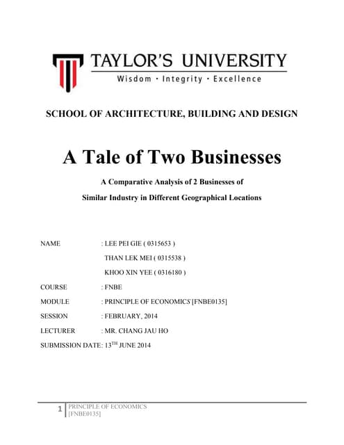 A Tale Of Two Businesses Docx A Tale Of Two Businesses Docx