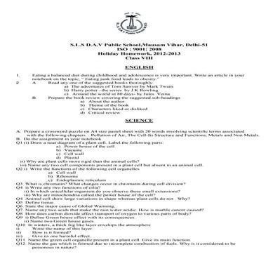 Compiled holiday homework viii (1)