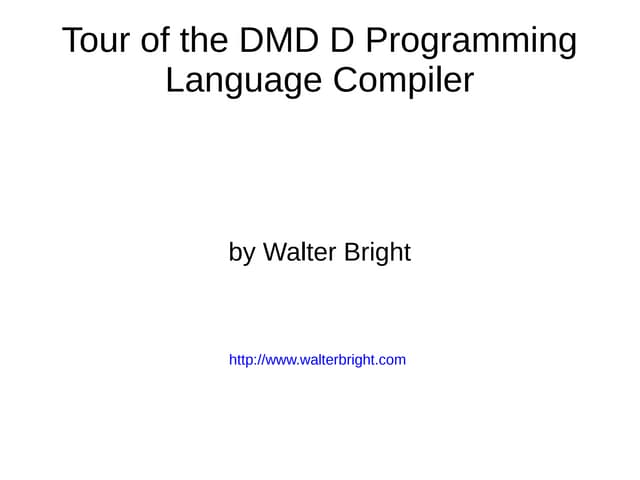 DConf 2016: Keynote by Walter Bright 