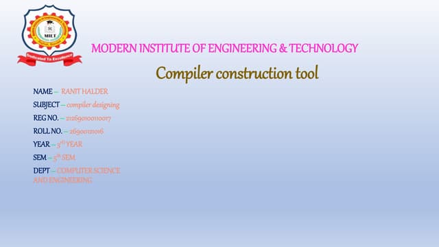 compiler construction tool in computer science .