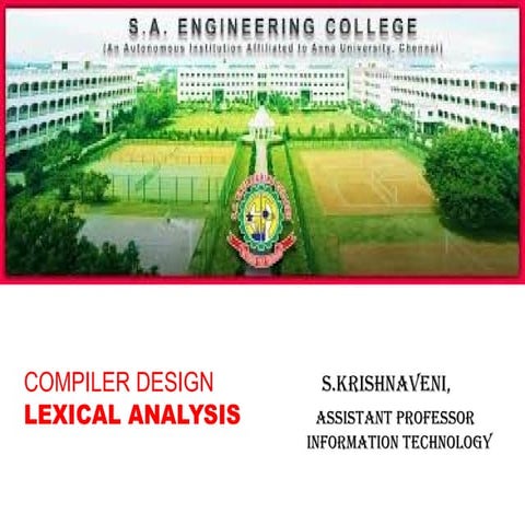 "Lexical Analysis for GATE  and CS Exams"