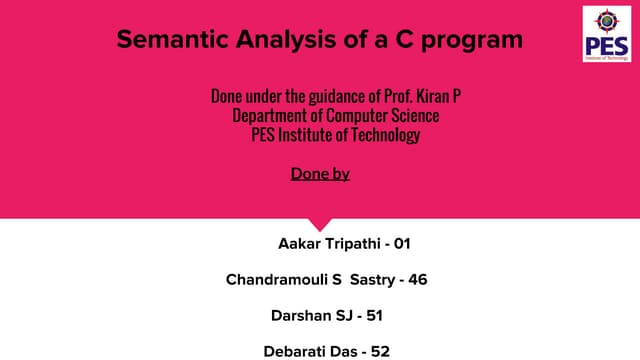 Semantic Analysis of a C Program